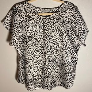 Animal print dolman sleeve blouse
